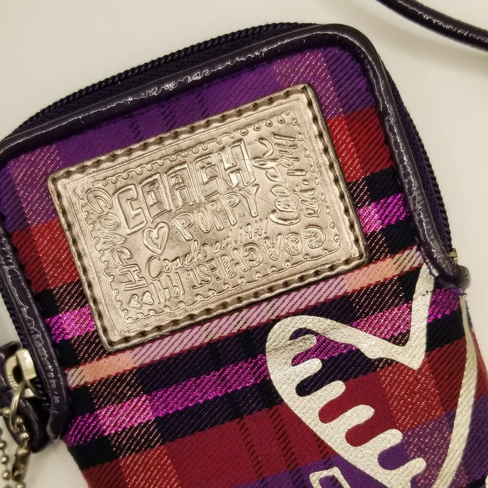 Coach - "Poppy" Purple Tartan Wristlet (Retired) - EUC - Picture 8 of 16